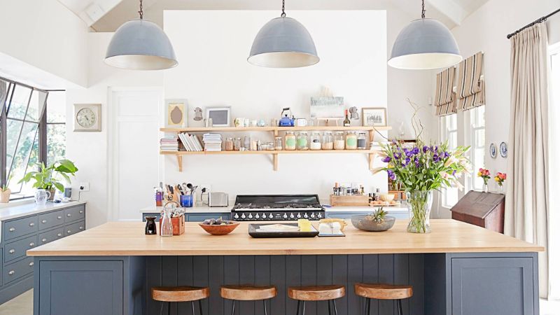 10 Blue Farmhouse Cabinet Ideas We Love If You're Bored of All-White Kitchens